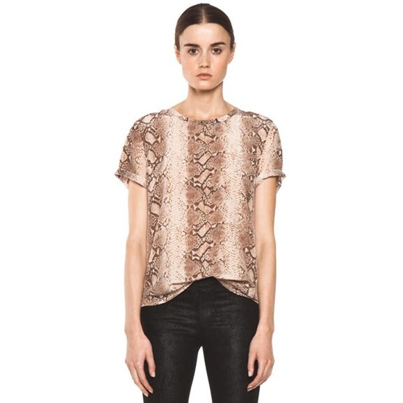 (10) Equipment Riley Python Tee in Nude - Picture 1 of 7